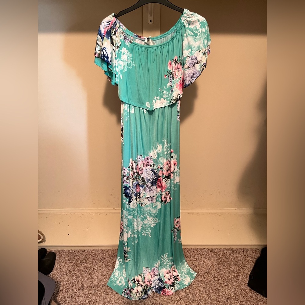 Bellamie Teal Floral Dress
